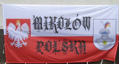 Flaga Polski z napisem